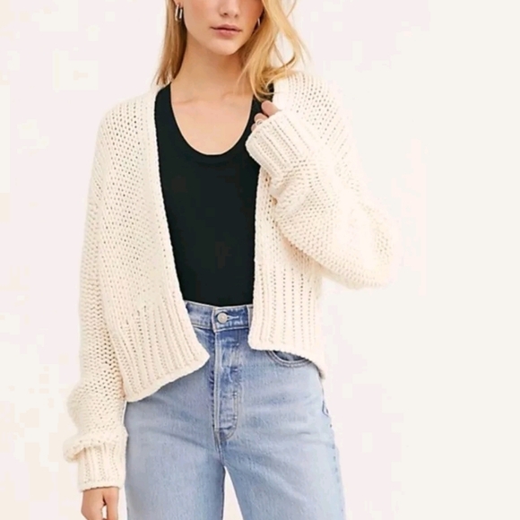 Free People Sweaters - FREE PEOPLE IVORY GLOW FOR IT CARDIGAN SWEATER LARGE